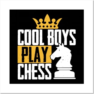 Funny Chess Gift, Cool Boys Play Chess Posters and Art